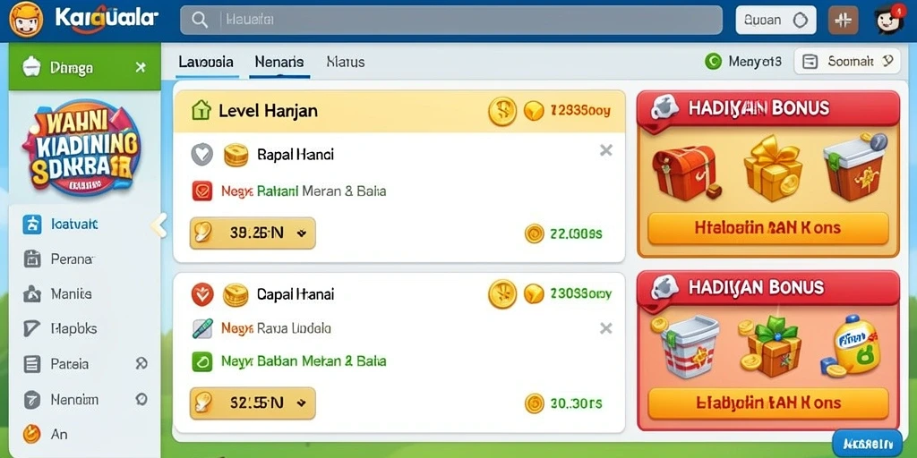 Tampilan utama aplikasi dengan berbagai pilihan permainan slot.