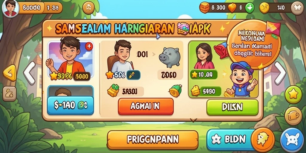 Screenshot menunjukkan tampilan level pertama yang penuh warna.